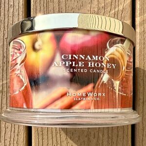 🆕CINNAMON APPLE HONEY  HOMEWORX BY HARRY SLATKIN 4 WICK 18oz CANDLE NWTS!